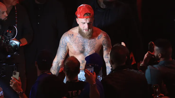 Jake Paul greets fans after his unanimous-decision win during a heavyweight bout against Mike Tyson at AT&T Stadium on November 15, 2024 in Arlington, Texas.