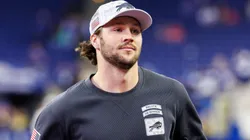 Bills vs Colts NOV 10 November 10, 2024: Buffalo Bills quarterback Josh Allen (17) during pregame of NFL game action against the Indianapolis Colts at Lucas Oil Stadium in Indianapolis, Indiana. John Mersits CSM.