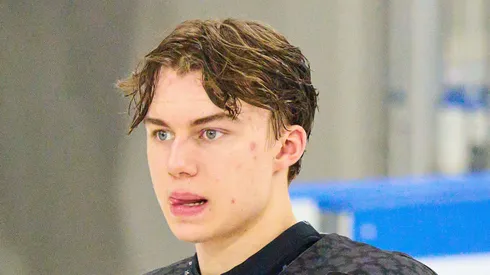 Connor Bedard, CAN U18 Nr. 16 in the match CANADA - CZECHIA 5:6 n.V. IIHF U18 Junior Ice hockey World Championships Group A in Landshut, Germany, Apr 26, 2022.