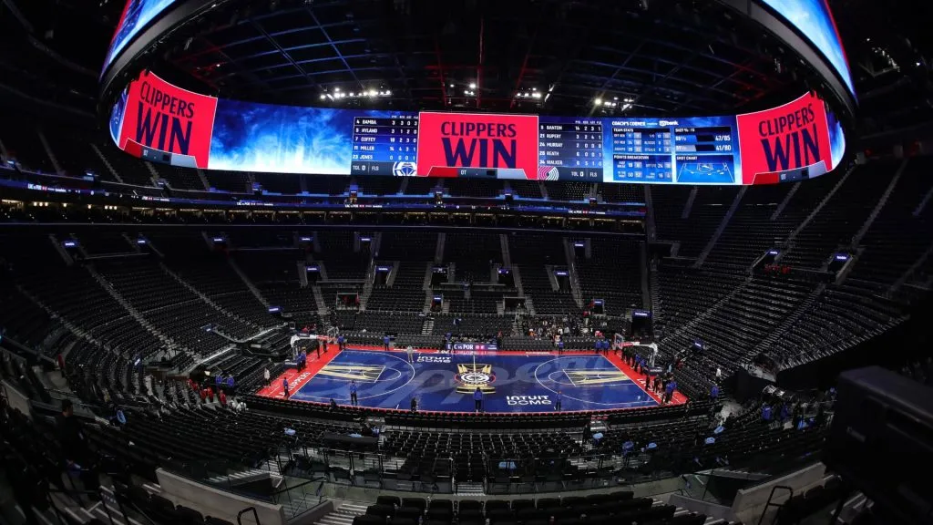 LA Clippers court for the NBA, Basketball Herren, USA Cup during the Portland Trail Blazers vs Los Angeles Clippers on December 03, 2024. (Source: IMAGO / Icon Sportswire)