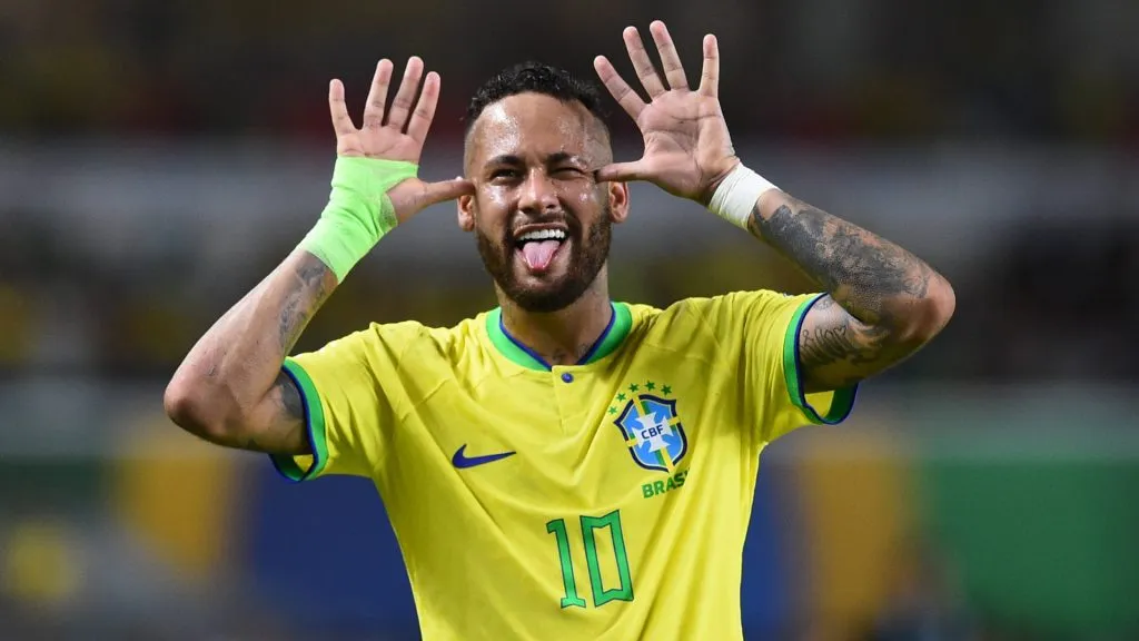 Brazil s Neymar celebrates a goal.