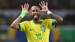 Brazil's Neymar celebrates during the 2026 World Cup qualifier match between Brazil and Bolivia at the Olympic Stadium of Para in Belem, capital of the State of Para, Brazil, on Sept. 8, 2023.