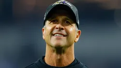 Baltimore Ravens head coach John Harbaugh leaves the football field after the NFL, American Football Herren, USA game between the Baltimore Ravens and the Los Angeles Chargers on November 25, 2024, at SoFi Stadium in Inglewood, CA.