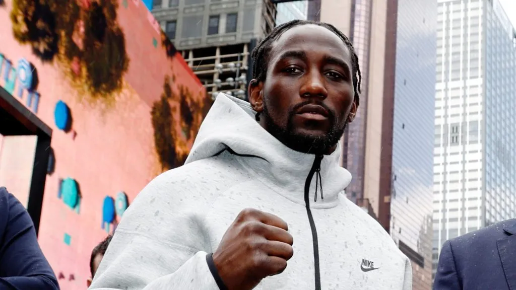 Terence Crawford poses for a photo as part of a fight announcement for the Riyadh Season Card featuring their super welterweight fight later this year at Times Square on April 24, 2024 in New York City. (Photo by Sarah Stier/Getty Images)