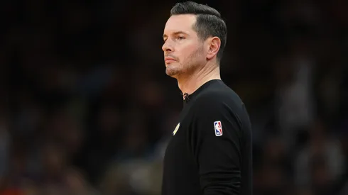 Head coach JJ Redick of the Los Angeles Lakers during the first half of the Emirates NBA Cup game at Footprint Center