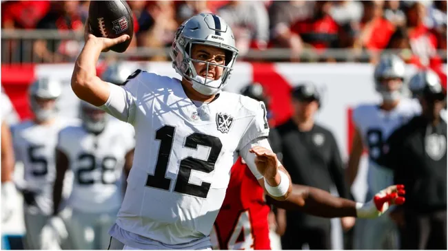 Las Vegas Raiders quarterback Aidan O’Connell – IMAGO / ZUMA Press Wire