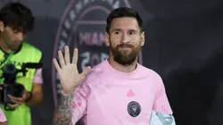 Lionel Messi of Inter Miami greets fans