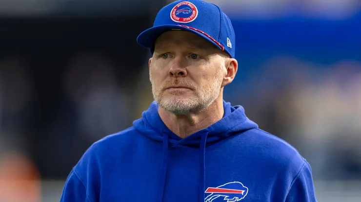 Buffalo Bills head coach Sean McDermott during pregame warmups before an NFL, American Football Herren, USA football game between the Buffalo Bills and Los Angeles Rams at SoFi Stadium, December 8, 2024, in Inglewood, California.