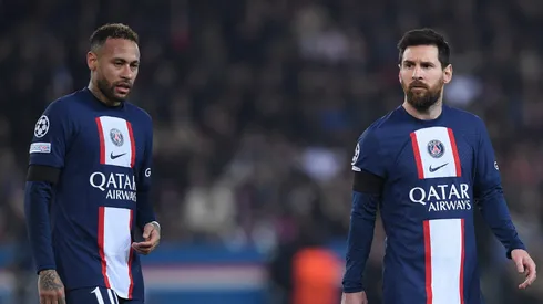 Neymar and Lionel Messi while playing with PSG