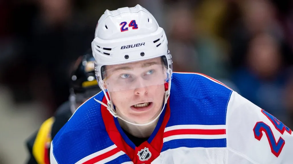 Rangers right wing Kaapo Kakko (24) in game action during the NHL game between the New-York Rangers and the Vancouver Canucks at Rogers Arena in Vancouver, Canada.