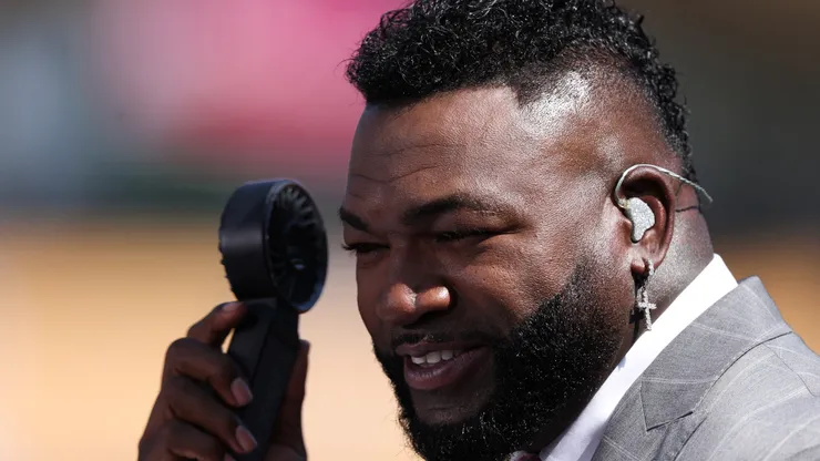 Former Boston Red Sox player David Ortiz is seen prior to Game Two of the Championship Series between the New York Mets and Los Angeles Dodgers at Dodger Stadium on October 14, 2024 in Los Angeles, California.
