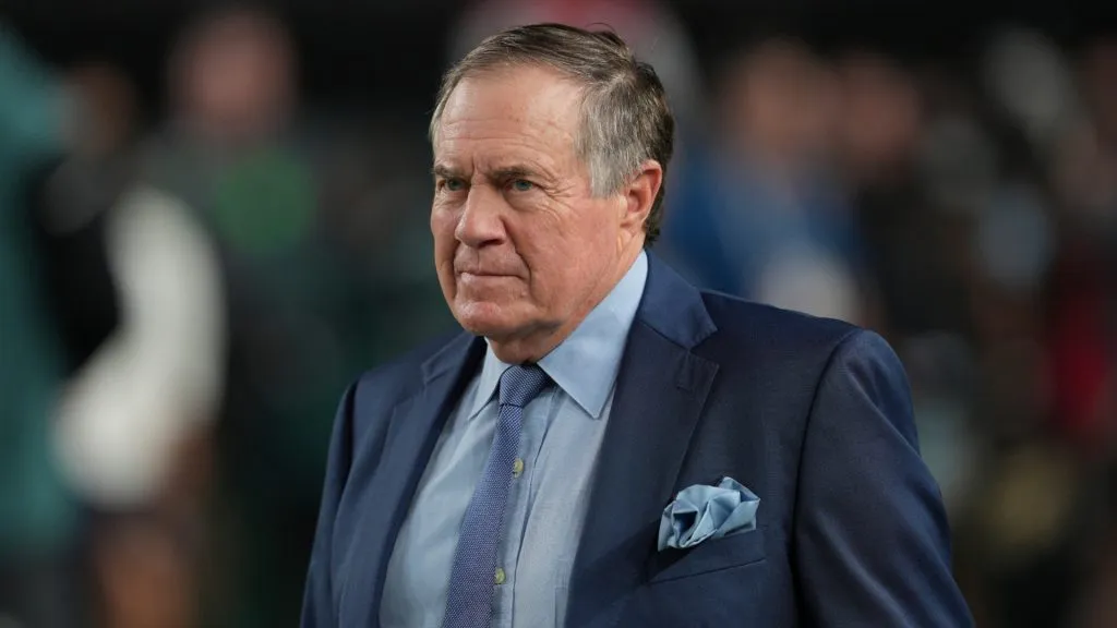 Bill Belichick looks on during the game between the Philadelphia Eagles and the Atlanta Falcons on September 15, 2024. (Source: IMAGO / Icon Sportswire)