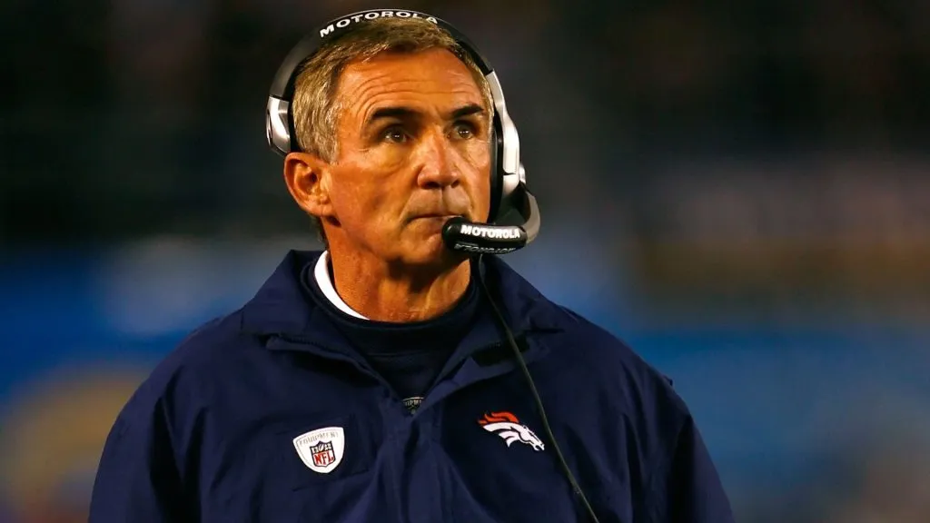 Head coach Mike Shanahan of the Denver Broncos walks the sidelines during the NFL game against the San Diego Chargers at Qualcomm Stadium on December 28, 2008. (Source: Jeff Gross/Getty Images)