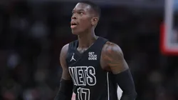 Dennis Schroder 17 of the Brooklyn Nets during the first half against the Chicago Bulls on December 2, 2024 at the United Center in Chicago, Illinois.