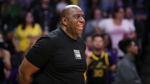 Owner Magic Johnson attends the game between the Los Angeles Sparks and the Minnesota Lynx at Crypto.com Arena.