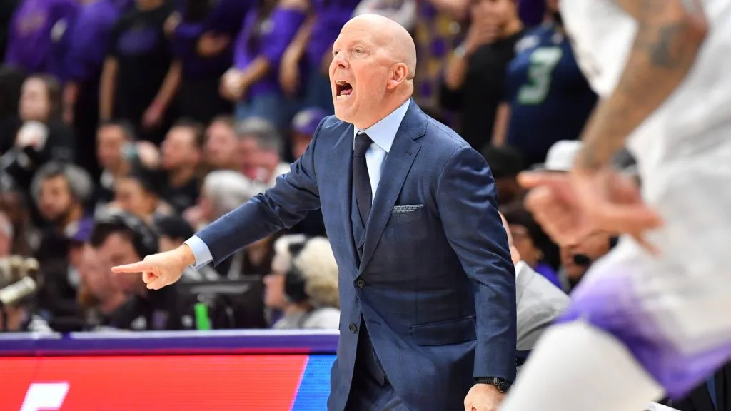 UCLA Head Basketball Coach Mick Cronin expresses his feelings during the NCAA game between the UCLA Bruins and Washington Huskies.