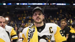 Sidney Crosby (87) of the Pittsburgh Penguins celebrates the Stanley Cup Final victory over the Nashville Predators on June 11 2017.