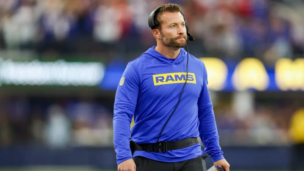 Head coach Sean McVay of the Los Angeles Rams looks on in the fourth quarter of a game against the Buffalo Bills at SoFi Stadium on December 08, 2024. (Source: Katelyn Mulcahy/Getty Images)