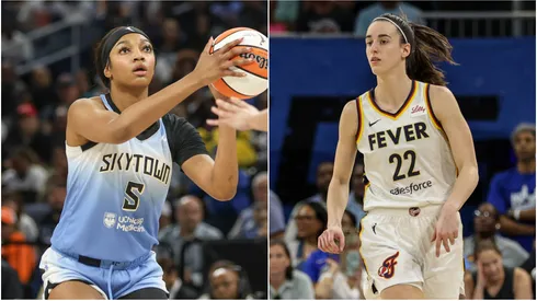 Chicago Sky forward Angel Reese and Indiana Fever guard Caitlin Clark