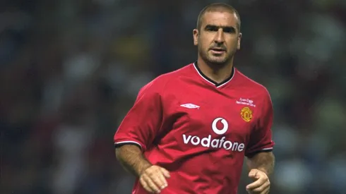 Eric Cantona makes a comeback in the Manchester United shirt during the Ryan Giggs Testimonial match against Celtic.