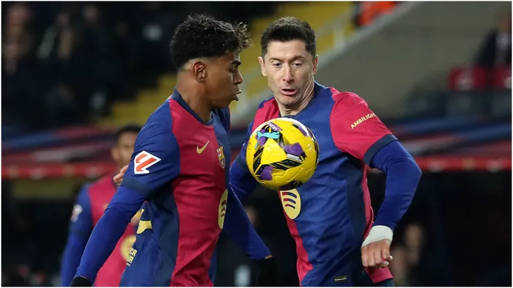 Robert Lewandowski and Lamine Yamal of Barcelona