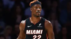 Jimmy Butler #22 of the Miami Heat controls the ball against the Oklahoma City Thunder during the first half at Kaseya Center on December 20, 2024 in Miami, Florida. <> during the second half at Kaseya Center on December 04, 2024 in Miami, Florida.