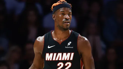 Jimmy Butler #22 of the Miami Heat controls the ball against the Oklahoma City Thunder during the first half at Kaseya Center on December 20, 2024 in Miami, Florida. <> during the second half at Kaseya Center on December 04, 2024 in Miami, Florida.