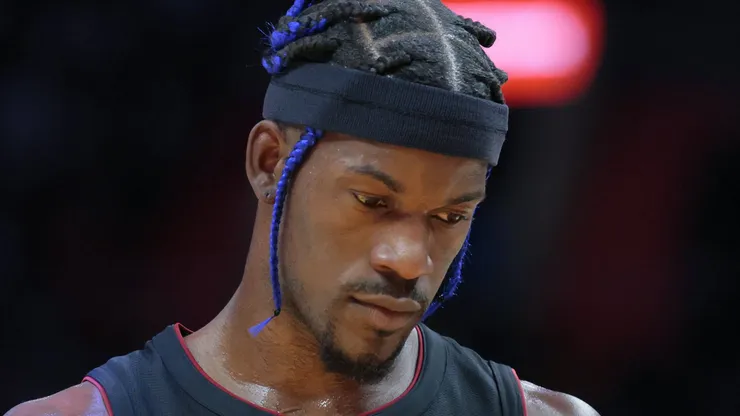 Miami Heat forward Jimmy Butler (22) looks on during the game against the Los Angeles Lakers at Kaseya Center in Miami on Wednesday, Dec. 4, 2024.