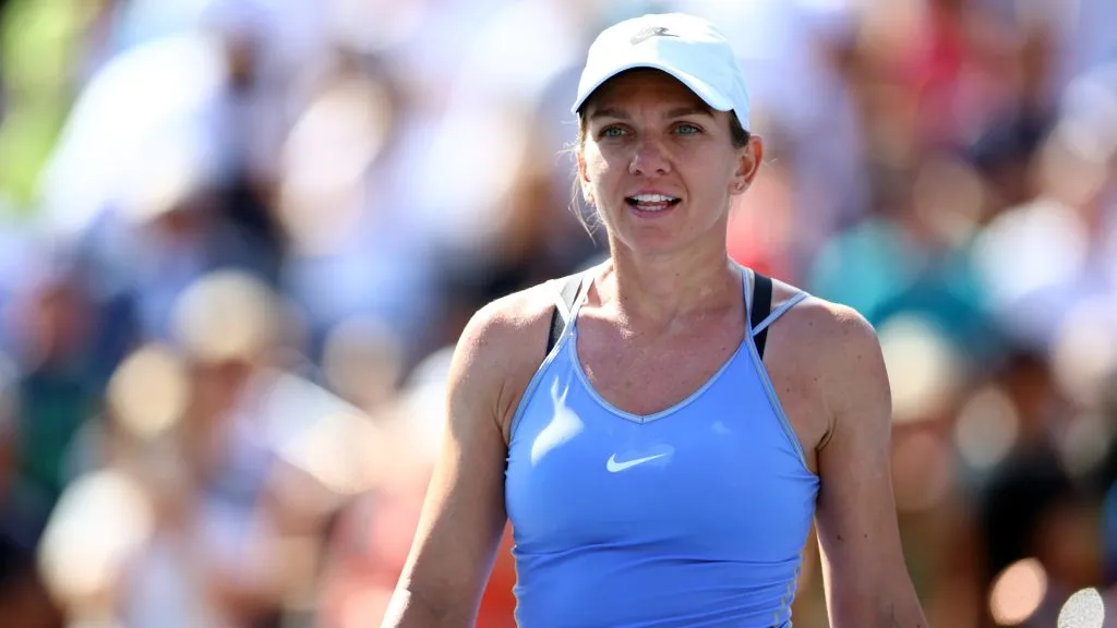 Simona Halep of Romania celebrates her victory over Beatriz Haddad Maia of Brazil following the singles final in 2022. (Source: Vaughn Ridley/Getty Images)