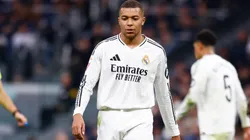 Kylian Mbappe of Real Madrid looks on during the LaLiga match played between Real Madrid and Sevilla FC.