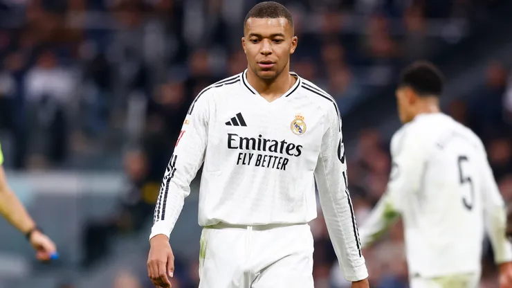 Kylian Mbappe of Real Madrid looks on during the LaLiga match played between Real Madrid and Sevilla FC.