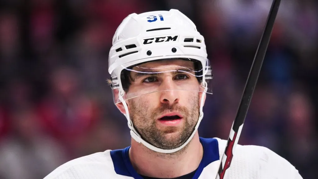 Toronto Maple Leafs center John Tavares (91) during the Toronto Maple Leafs at Montreal Canadiens game at Bell Centre in Montreal, Quebec.