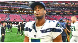 Seattle quarterback Geno Smith (7) reacts following then conclusion of the NFL, American Football Herren, USA game between the Seattle Seahawks and the Atlanta Falcons on October 20th, 2024 at Mercedes-Benz Stadium in Atlanta, GA.