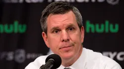 Mike Sullivan answers questions during an interview