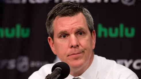 Mike Sullivan answers questions during an interview