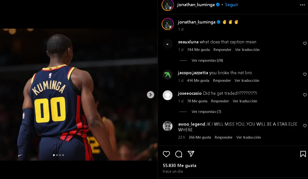 Jonathan Kuminga Via Instagram