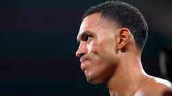 David Benavidez waits for the start of a fight for an interim WBC light heavyweight title against Oleksandr Gvozdyk at MGM Grand Garden Arena on June 15, 2024 in Las Vegas, Nevada. Benavidez won the title by unanimous decision.