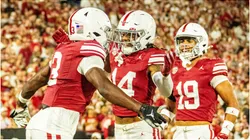 Oklahoma Sooners defensive back Jaydan Hardy celebrates with his teammates