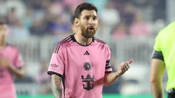 Lionel Messi of Inter Miami reacts during a MLS match