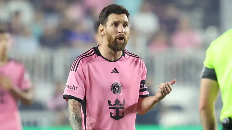 Lionel Messi of Inter Miami reacts during a MLS match