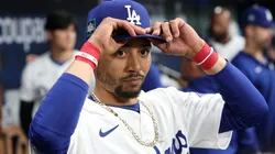 Mookie Betts #50 of the Los Angeles Dodgers is seen in the dugout in the 1st inning during the 2024 Seoul Series game between San Diego Padres and Los Angeles Dodgers at Gocheok Sky Dome on March 21, 2024 in Seoul, South Korea.