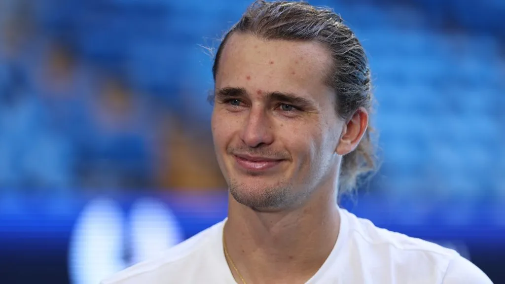 Alexander Zverev of Team Germany addresses the media following a United Cup practice session at RAC Arena on December 23, 2024. (Source:vPaul Kane/Getty Images)