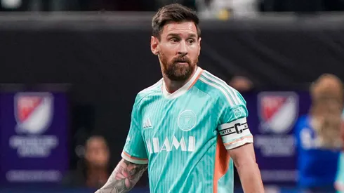 Lionel Messi of Inter Miami looks on during the Playoff match against Atlanta United