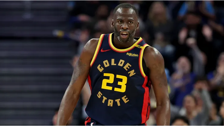 Draymond Green #23 of the Golden State Warriors reacts during the second half against the Oklahoma City Thunder at Chase Center on November 27, 2024 in San Francisco, California.