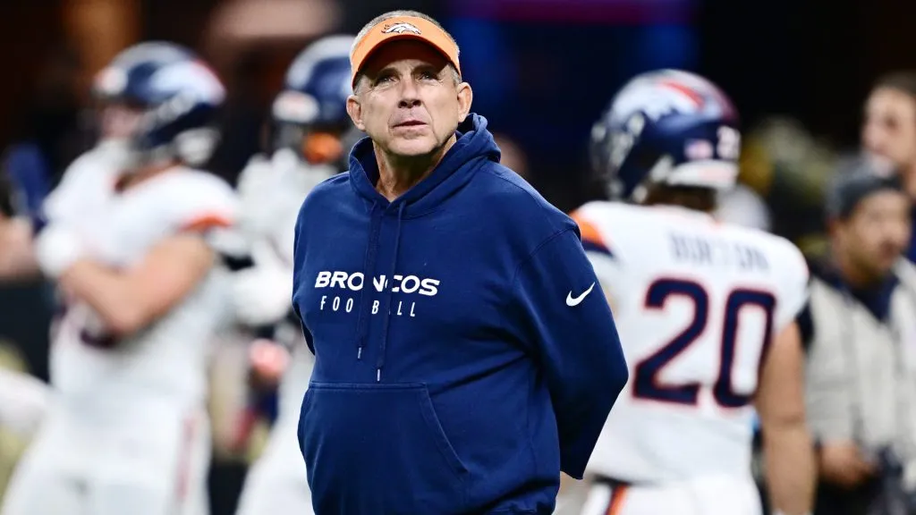Head coach Sean Payton of the Denver Broncos watches action prior to a game against the New Orleans Saints at Caesars Superdome on October 17, 2024. (Source: Gus Stark/Getty Images)