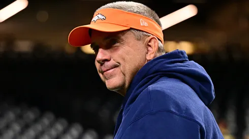 Head coach Sean Payton of the Denver Broncos walks on the sideline prior to a game against the New Orleans Saints at Caesars Superdome on October 17, 2024.