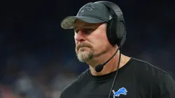Detroit Lions head coach Dan Campbell looks on during the second half of an NFL, American Football Herren, USA football game between the Jacksonville Jaguars and the Detroit Lions in Detroit, Michigan USA, on Sunday, November 17, 2024 Detroit Michigan United States