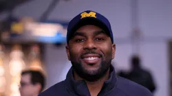Sherrone Moore of the Michigan Wolverines during Media Day at the Rose Bowl Stadium, in Pasadena, California on Saturday December 30, 2023.