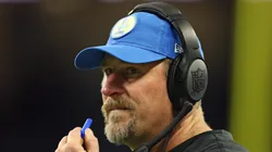 Detroit Lions vs Chicago Bears Detroit Lions head coach Dan Campbell looks on from the sidelines during an NFL, American Football Herren, USA football game between the Detroit Lions and the Minnesota Vikings in Detroit, Michigan USA, on Sunday, January 1, 2023.
