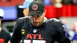 Atlanta Falcons starting quarterback Kirk Cousins 18 after the Sunday afternoon NFL, American Football Herren, USA football game between the Atlanta Falcons and the Los Angeles Chargers on December 01, 2024 at the Mercedes-Benz Stadium in Atlanta, Georgia.